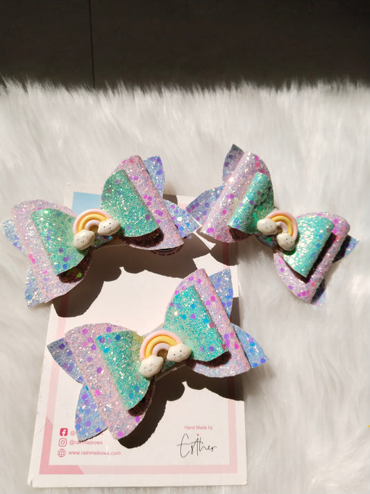 Rainbow Bliss Hair Bow (per piece)