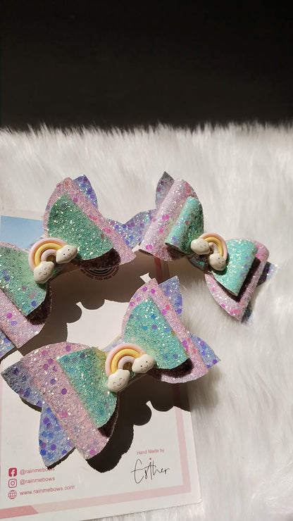 Rainbow Bliss Hair Bow (per piece)